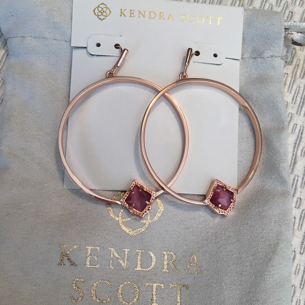$70 Kendra Scott Rose Gold Elberta Hoop Earrings